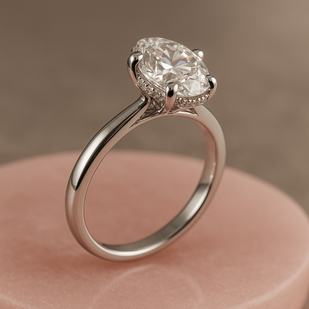Elegant Solitaire Engagement Ring with Round Brilliant Diamond